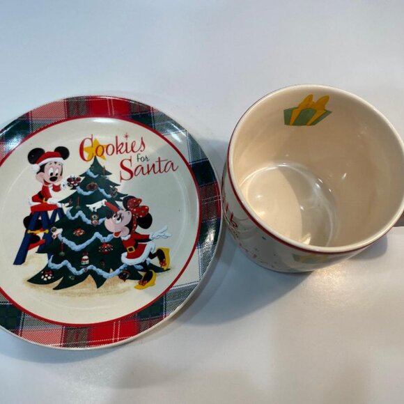 Mickey & Minnie Mouse Mug and Plate Christmas Cookies & Milk for Santa - Picture 3 of 8